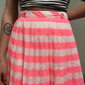Lilly Pulitzer Pink and Orange Midi A-Line Skirt